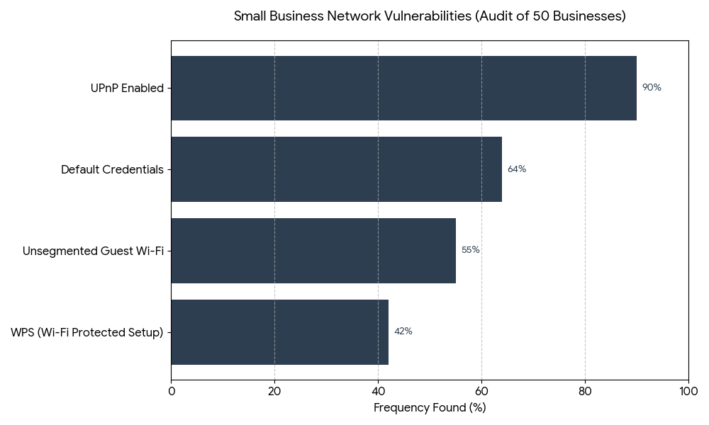 Small Business Network Vulnerabilities Bar Graph